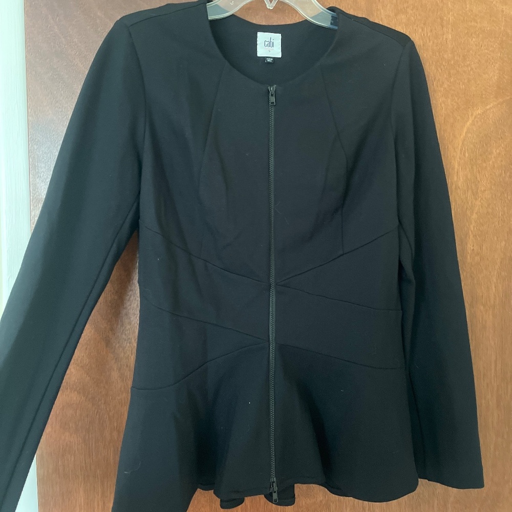 Black flared, stretch blazer